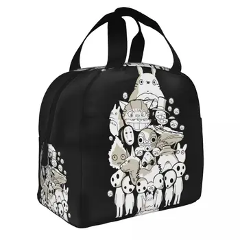 My Neighbor Totoro Изолированная сумка для ланча Герметичный контейнер для ланча Термосумка-тоут Ланч-бокс для работы и путешествий Сумка для Бенто Изображение 2