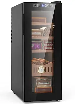 Шкаф-холодильник объемом 18 л, шкаф для контроля температуры охлаждения и нагрева с полками из испанского кедра и гигрометром, подарок для Изображение 2