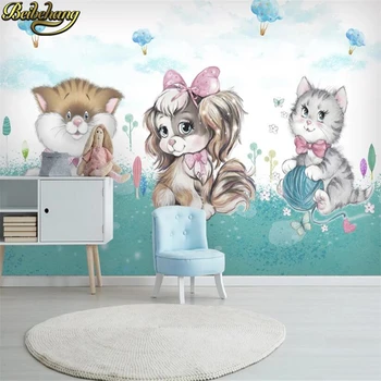 beibehang custom Nordic fresh cat детская комната диван ТВ фоновые обои для гостиной обои для стен спальни Изображение 2