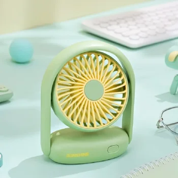 2023 Новый мини портативный маленький вентилятор Настольный настольный USB для девочек домашний вентилятор в общежитии большого цвета Macaron Изображение 2