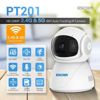 Умная камера видеонаблюдения ESCAM PT201 1080P Беспроводная CCTVNetwork IP-камера 2.4 G 5G WiFi ИК Ночного видения Радионяня
