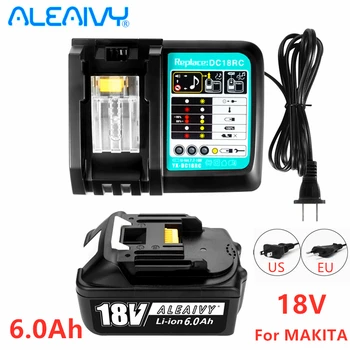 Новый BL1860 Перезаряжаемый Аккумулятор 18 В 6000 мАч Литий-ионный для Makita 18 В Аккумулятор BL1840 BL1850 BL1830 BL1860B + Зарядное устройство Makita