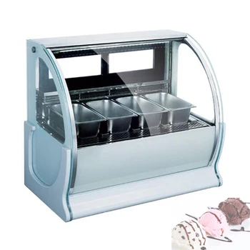 Коммерческая витрина для мороженого, машина для хранения твердого мороженого большой емкости, 6-цилиндровые морозильные камеры для каши со льдом 850 Вт
