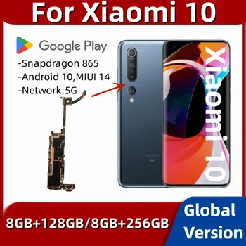 Оригинальная материнская плата для Xiaomi Mi 10 5G Материнская плата 128 ГБ 256 ГБ Разблокирована Глобальная система MIUI, основные схемы, логическая плата Изображение 2