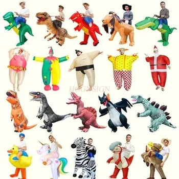 Одежда для Хэллоуина, надувная одежда для Сумо, забавная одежда с героями мультфильмов, надувная одежда с динозаврами, одежда для детей и взрослых Изображение 2