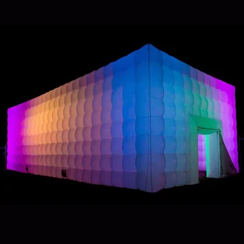 Открытый Большой светодиодный светильник, белый надувной квадратный ночной Куб, надувной шатер для вечеринки Для Карнавала, рекламное украшение, бесплатная доставка