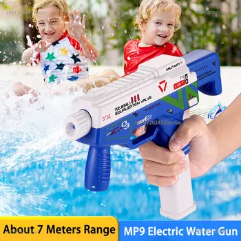 2023 Новый Детский Водяной Пистолет Электрический MP9 Пистолет Пистолет Для детей Мальчиков, Играющих В Водный бой, Игрушки для бассейна и Пляжа