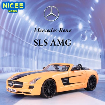 Maisto 1:24 Спортивный автомобиль из сплава Mercedes-Benz SLS AMG, Литой под давлением Металлический Игрушечный Автомобиль, Имитационная Модель Автомобиля, Коллекция Детских подарков B799