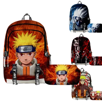 2 шт./компл. Mochila NARUTO Водонепроницаемый школьный ранец, школьные сумки для мальчиков-подростков, детский рюкзак, Дорожный рюкзак, сумка для косплея, сумка для карандашей