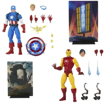 Marvel Legends 20th Anniversar Retro Comics Edition Фигурка С Подвижными Суставами Железный Человек Капитан Америка Коллекция игрушек
