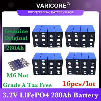 16шт Класс A 3,2 V 280Ah lifepo4 батареи DIY 12V 24v 280AH Аккумуляторная батарея для электромобиля RV Солнечной энергии БЕЗ НАЛОГА