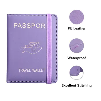 Персонализированный Портативный Тонкий чехол для паспорта, держатель, слот для нескольких карт, Дорожные аксессуары из искусственной кожи, RFID-карман для кошелька Изображение 2