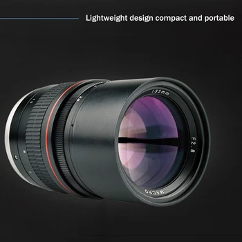 Полнокадровый объектив камеры 135 мм F2.8, Портретный объектив с большой диафрагмой F2.8 с ручной фокусировкой для камер Canon Изображение 2