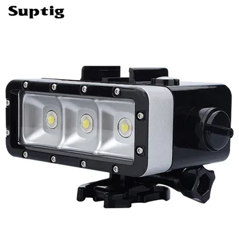 Suptig водонепроницаемый светильник светодиодный видеосветодио дный для GoPro 6/5/4 для Xiaoyi go pro аксессуары 5200 мАч водонепроницаемый 45 м Изображение 2