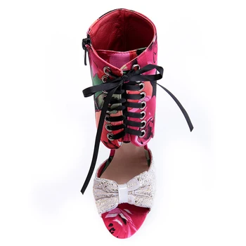 Летние Женские Босоножки на тонком высоком каблуке со шнуровкой и бантом, модные Пикантные Босоножки с открытым Носком, Большие Размеры 32-43 SXQ0529 Изображение 2