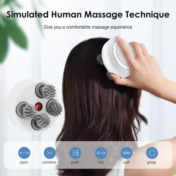 Youpin Умный Массажер для кожи головы, Многофункциональный Электрический Массажер для головы, USB-зарядка, терапевтический инструмент, снимающий усталость Изображение 2