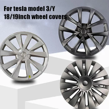 4 шт. для tesla model y 19-дюймовые колесные крышки колпаки Tesla model 3 колпаки 18-дюймовые с полным покрытием обода 2019-2023 Аксессуары