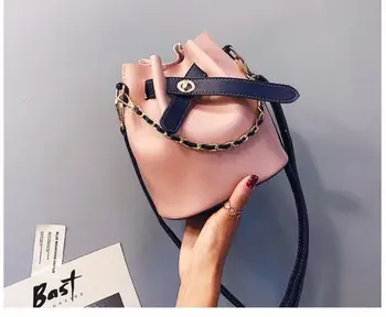 Мини-сумка-мешок 2018, Женская Модная сумка-мессенджер на шнурке, Женская сумка через плечо Изображение 2