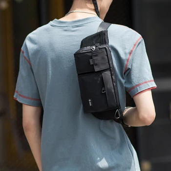 HcanKcan, повседневная поясная сумка, мужская водонепроницаемая дорожная сумка на открытом воздухе, мужская модная мужская сумка через плечо, сумка для живота, мужская сумка Изображение 2