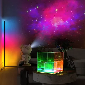 Декоративный волшебный куб Светодиодный Ночник Акриловый USB красочный настольный атмосферный настольный светильник для домашнего декора в подарок Изображение 2