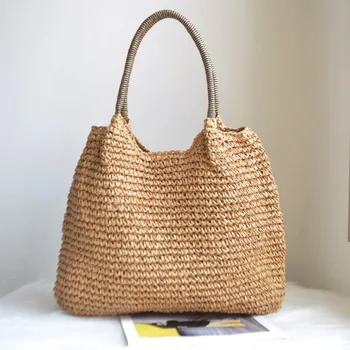 Роскошные дизайнерские сумки-тоут из соломенной ткани, летние повседневные сумки большой емкости, новые модные пляжные женские сумки через плечо в простом стиле для покупок
