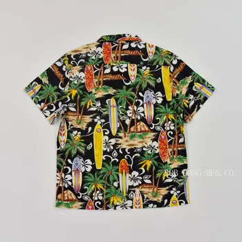 Доска для серфинга BOB DONG, Гавайские рубашки Для мужчин, Тропическая футболка из 100% хлопка с коротким рукавом Изображение 2