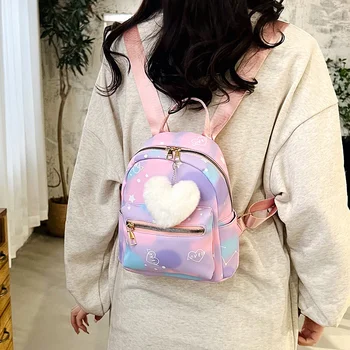 Мини Милый женский рюкзак, уличная маленькая дорожная сумка, женский рюкзак, модная студенческая школьная сумка для девочек Изображение 2