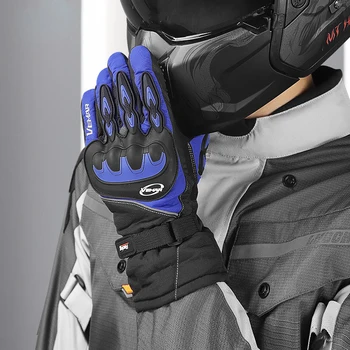 Мотоциклетные перчатки, мужские водонепроницаемые велосипедные перчатки, нескользящие перчатки для езды на мотоцикле с сенсорным экраном Изображение 2