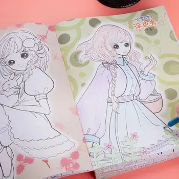 192 Страницы Набор детских Книжек-раскрасок Princess Coloring Notebook для девочек 4, 5, 6, 8, 10 Лет, Граффити, Обучающие Книги для Рисования Изображение 2