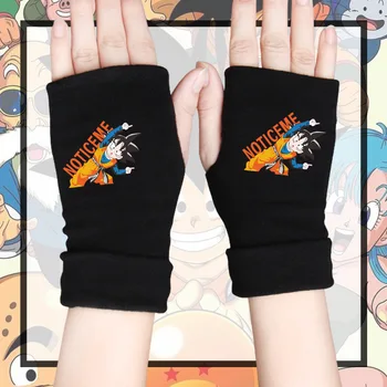 Dragon Ball Monkey King Аниме Перчатки на полпальца для мужчин и женщин, осенне-зимние теплые перчатки для игры в набор текста Изображение 2