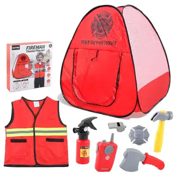 Детская форма пожарного, Детская Рабочая одежда Сэма Пожарного, костюм для детского представления, праздничные костюмы, игрушки с палаткой, Ролевая игра